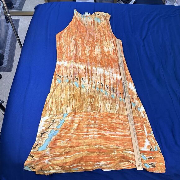 WeBeBop WE BE BOP Plus Orange Multi Sleeveless Maxi Dress 1X - Picture 2 of 5